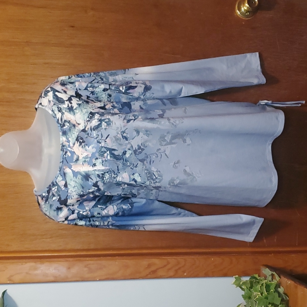 C J Banks blue floral tunic top